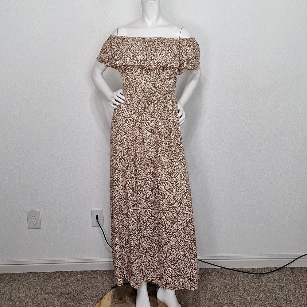 Old Navy Ditsy Floral Waist Defined Floral Off The Shoulder Maxi Dress Size L